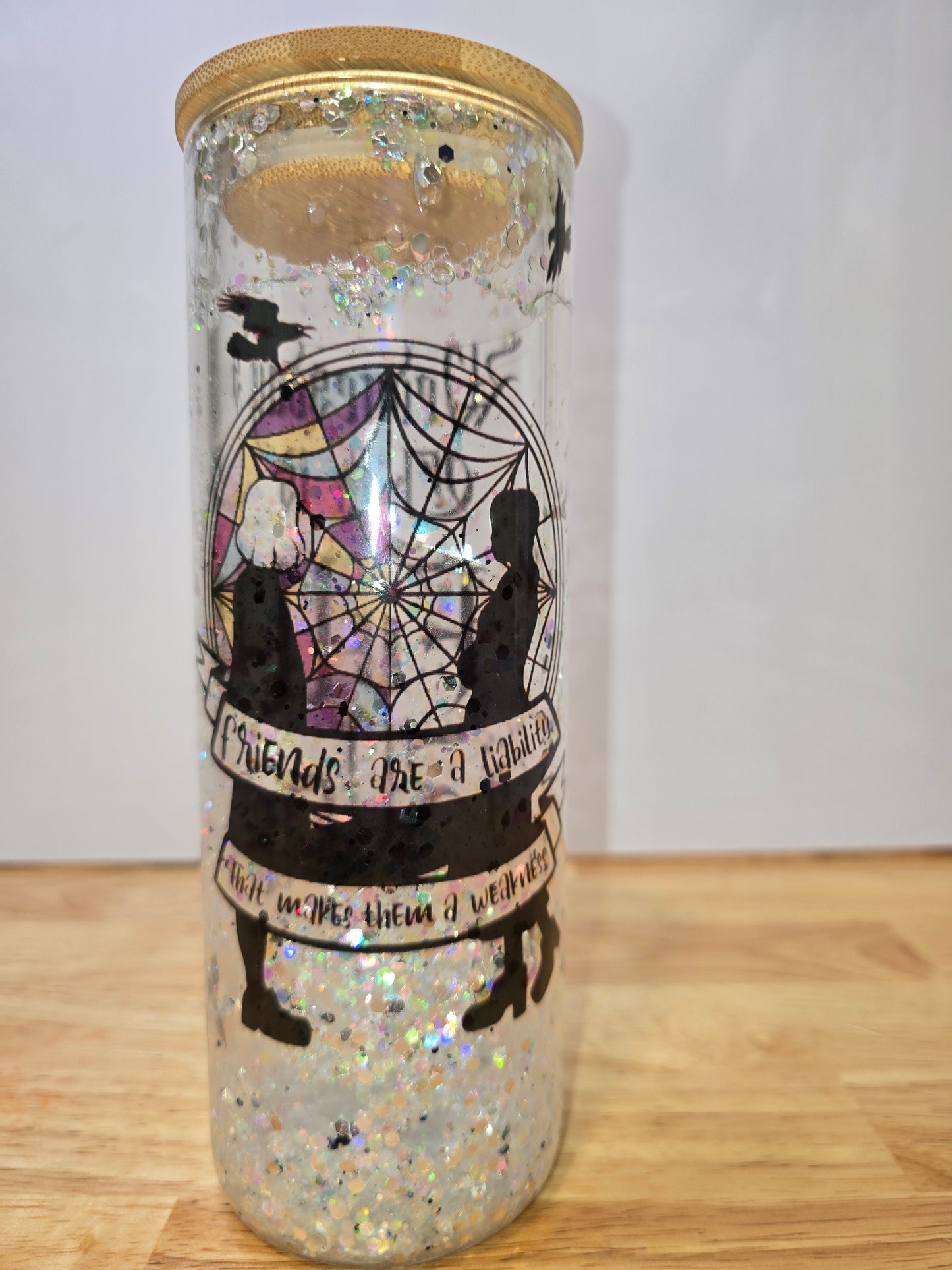It's Wednesday - Friends are Liabilities Snowglobe Tumbler